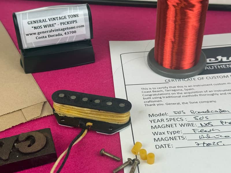 General Vintage  for  Telecaster ®️ Bridge Pickup Handwound – NOS 60s Phelps Dodge Wire – Esquire®, Broadcaster®, Blackguard® image 1