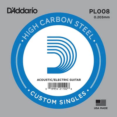 D'Addario PL008 Plain Steel Guitar Single String .008 image 1