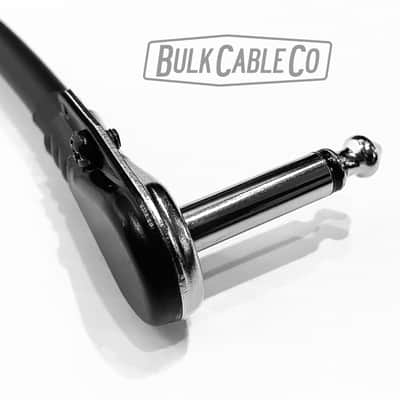 3 FT - Mogami 3082 Speaker Cable - Pancake Right Angle RA to Short Straight Stubby ST 1/4" Connectors - Black Housing / Silver Plug - Amp Head To Cabinet image 6