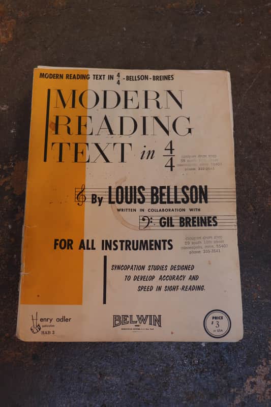 "Modern Reading Text in 4/4" Drum Book by Louis Bellson image 1