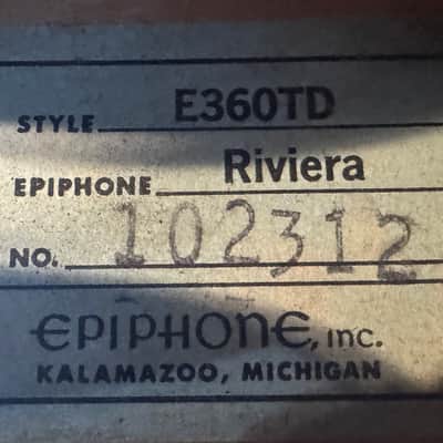 Epiphone Riviera E360TD 1966 - Sunburst image 9