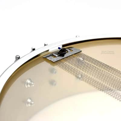Ahead 3mm Cast Bell Brass Snare Drum 14x4 Polished w/Trick Throw-Off image 5