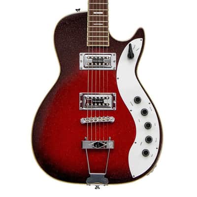 Silvertone 1423 Series Single Cut Guitar - Red Silver Flake Burst image 1