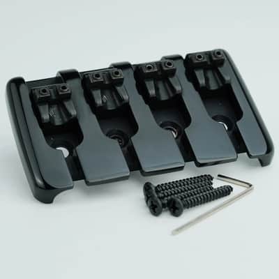Black 4 String Electric Bass Guitar Bridge Fixed Hardtail image 2