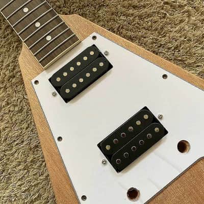 DIY Project Guitar Flying V Style Kit, Mahogany Body, Maple Neck, Rosewood Fingerboard image 17