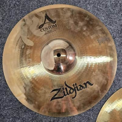 Used Zildjian A Custom Hi Hat Cymbals 14" - Good image 4