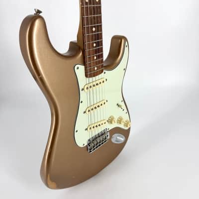 2021 Fender Vintera Road Worn 60’s Stratocaster – Firemist Gold image 5