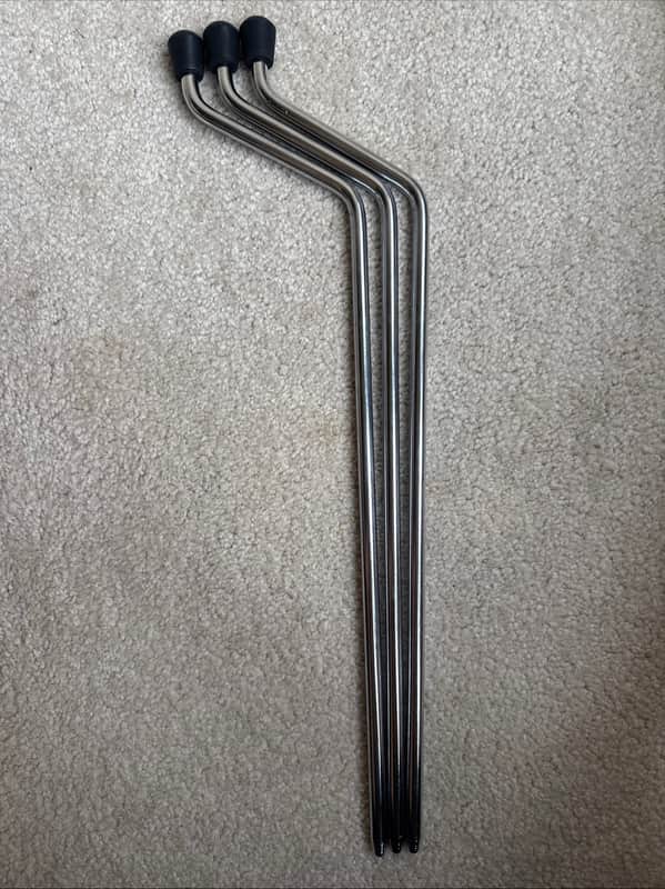 Premier Set of 3 Vintage Lokfast era Floor Tom Drum Legs - 18” Chrome 70s - Chrome image 1