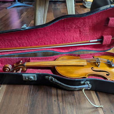 Revived Old 4/4 Bench-Made Violin Labeled Pietro Perni 1892, Vintage Roman Labeled Fiddle Outfit w/ Holstein Pernambuco Bow and Antique Case image 11