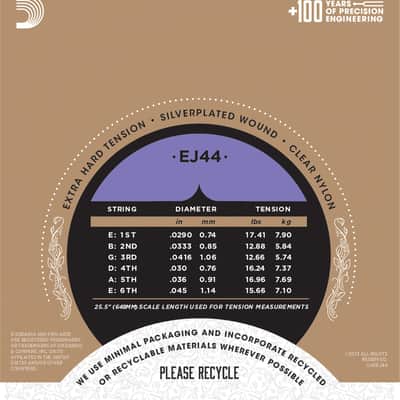 D'Addario Guitar Strings  Classical  2 Pack  EJ44 Pro-Arte Nylon  Extra Hard image 3