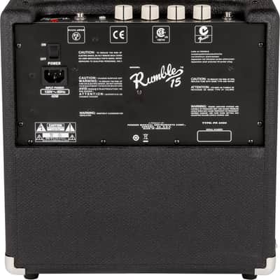 Fender Rumble 15 V3 Bass Amp Combo, Black/Silver image 3