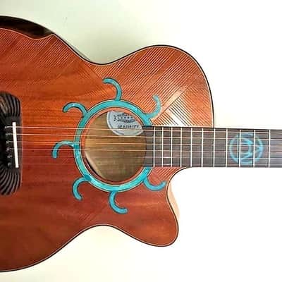 Acoustic Guitar Handmade by Blueberry, 6 String wood Pan God of the Wild Guitar, Custom Handcrafted Wooden Guitar, Grand Concert Guitar image 1