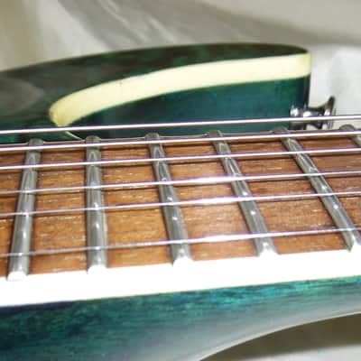 Washburn X-50 Q -Guitars4cancer- Neck-thru body, Quilted Maple Top, Trans Blue, Bound, Buzz Felten image 9