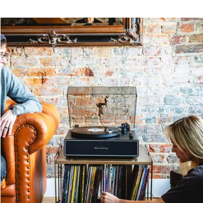 Crosley CR6046A Stave Bluetooth Turntable with Built-in Speakers, Black-NEW image 10