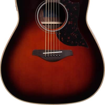 Yamaha A1R Dreadnought Acoustic-Electric Guitar, Solid Spruce Top, Tobacco Brown Sunburst image 2