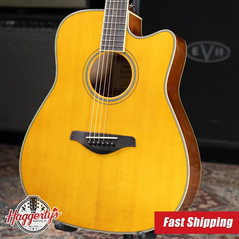 Yamaha FGC-TA Transacoustic Cutaway Acoustic/Electric Guitar - Vintage Tint image 1