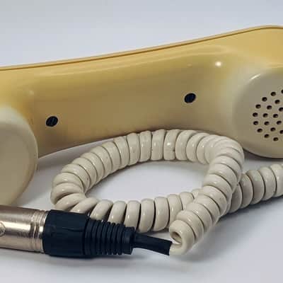 Custom Lo-Fi Telephone Microphone - NT Dawn ‘Pancake’ 1970’s Phone Mic - Beige w/ Base image 2