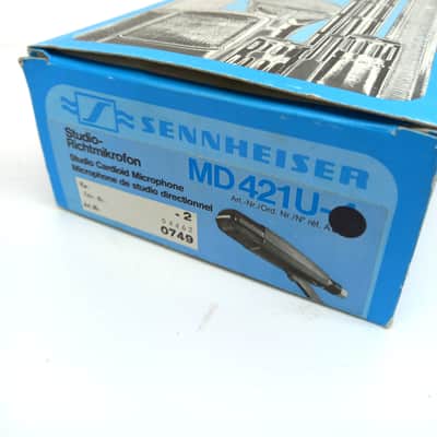 MINT Vintage Sennheiser MD421-U-2 MD421 MD 421 Cardioid Dynamic Microphone 1990s - With box, case, clip and paperworks image 4