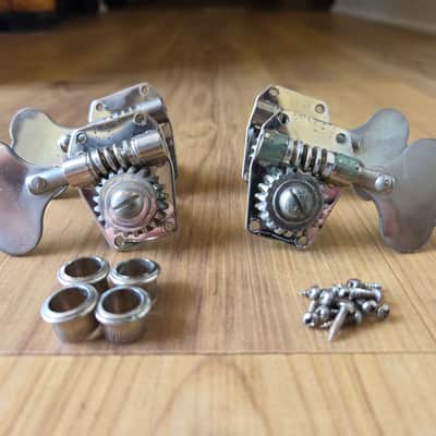 Set of Vintage Early 1960's Gibson EB Bass Tuning Keys w/ Ferrules, Mounting Screws! image 2