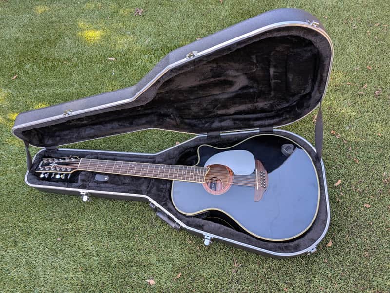 Yamaha APX700II-BL 12-String Thinline Cutaway with Electronics - Black - New $159 Case image 1