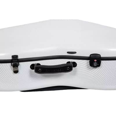Crossrock Ultra-light Fiberglass Cello Case with Wheels-Fits 4/4 Full-size Cello- Includes Padded Music Pouch, 3 Handles, Removable Shoulder Straps, TSA Lock-White image 9