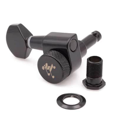 Genuine Tone Ninja 2-pin locking tuners 20:1, black, 6 inline Lefty non-staggered