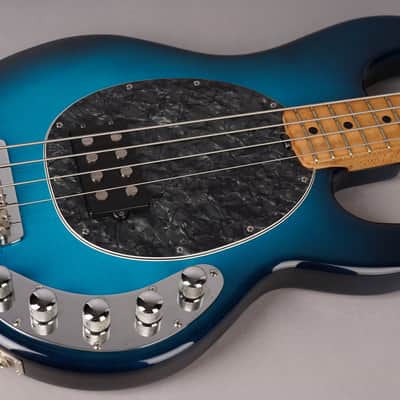 Ernie Ball Music Man USA StingRay 4 H Bass w/ Piezo - 2002 - Blue Dawn Sparkle image 15