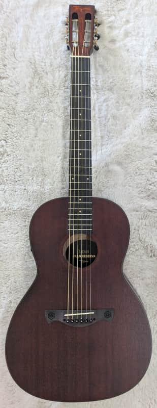 Tagima Utah Gran Reserva Parlor Acoustic/Electric Guitar - Open Pore Dark Mahogany - B stock image 1