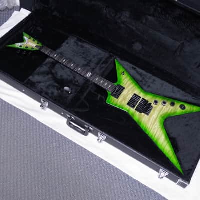 DEAN Stealth Floyd Flame Maple electric GUITAR w/ HARD CASE - DIME Slime Green - Made in KOREA image 1