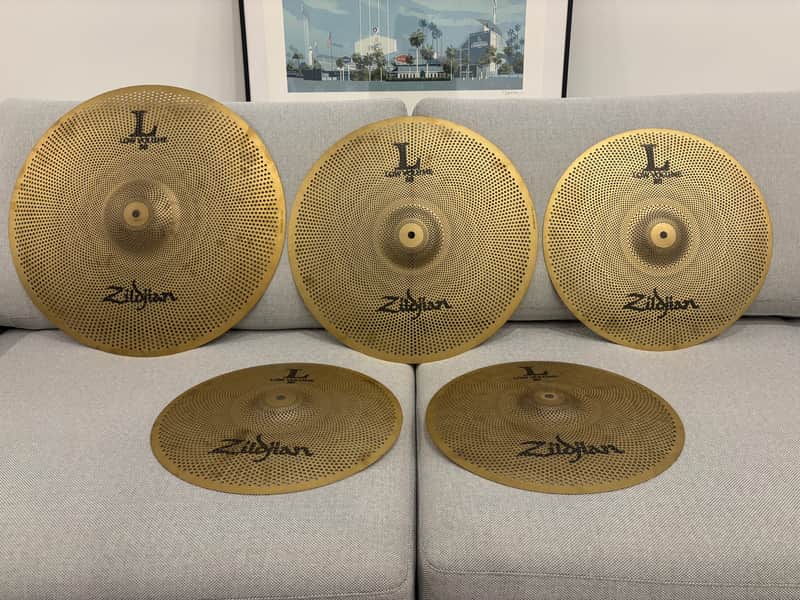 Zildjian L80 Low Volume Cymbals: 20" ride, 18" crash/ride, 16" crash, 14" hihats image 1
