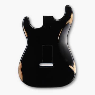 Finished Alder Strat-Style Guitar Body - Relic Black image 3