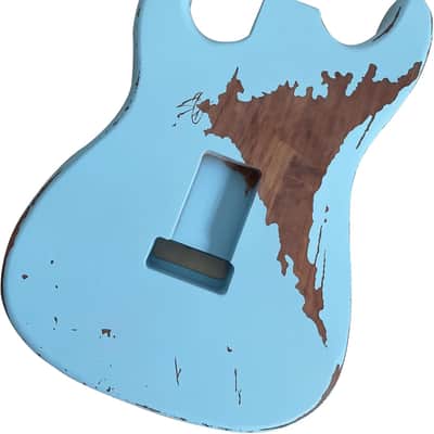 Electric Guitarr Body S-S-S pickups Top Alder Wood Guitarr Body DIY Guitar Body Blue image 3