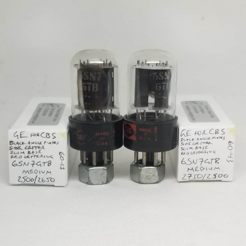 CBS 6SN7GTB Black Plate Well Matched (9.0%) Pair NOS 6SN7 6SN7GT image 1