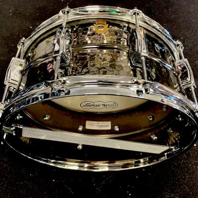 Ludwig LB417K Hammered Black Beauty 6.5x14" Brass Snare Drum image 2