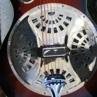 Regal Resonator Guitar, Sunburst Finish, Gig Bag, Sounds Good image 4