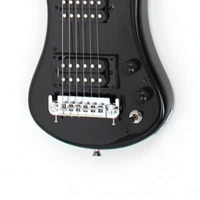 Hofner HOF-HCT-SH-DLX- BK-O Deluxe Shorty Electric Travel Guitar - Black - with Gig Bag image 1