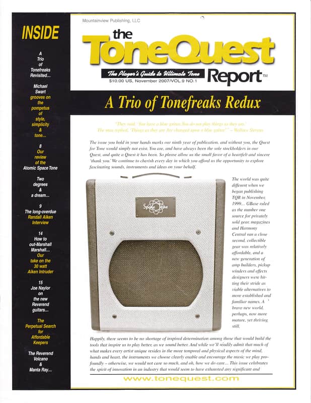 ToneQuest Report magazine, November 2007/Vol.9 No.1 2007, Trio of Tonefreaks. image 1