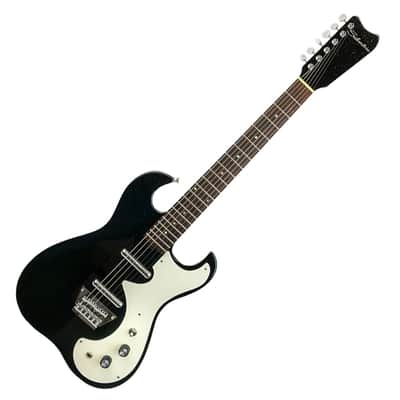 Silvertone Double Cut Bolt-on Alnico 6 Lipstick PU's - Black Silver Flake (1449BSF2) image 3