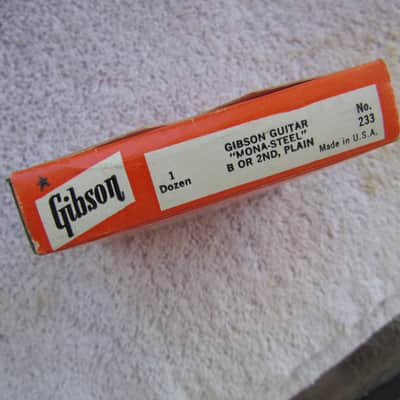 Vintage Gibson Mona Steel Guitar Strings in Box 1 Dozen B Or 2nd Plain Strings Case Candy For Gibson image 2