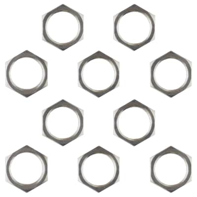 Boss & Ibanez Pedal Nickel 1/4" Input Output Jack Replacement Nut Set - 10 Pack - Made In Japan Part image 1