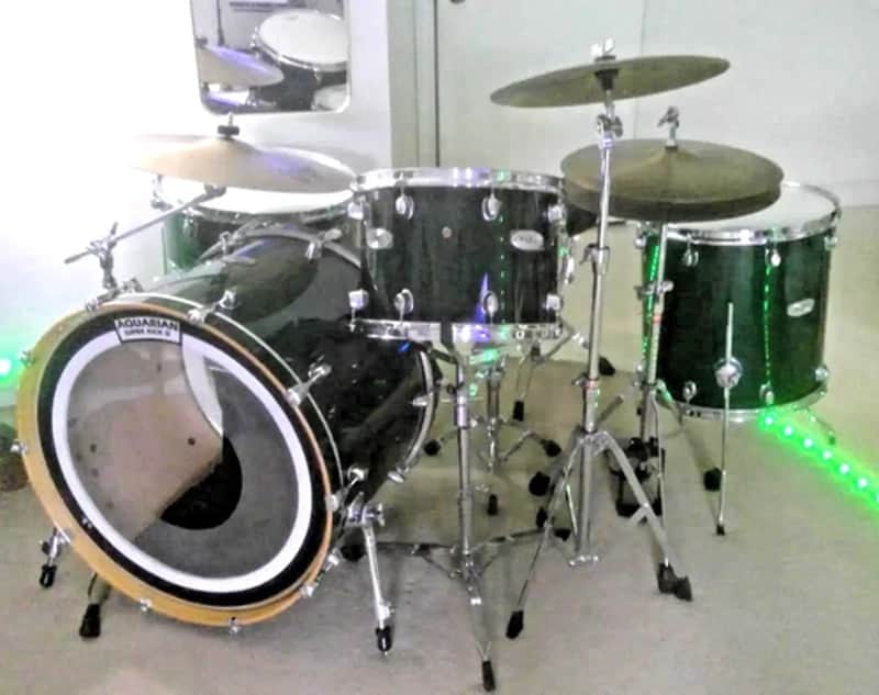 Mapex M 14"x11"inch Tom Drum W/Mount - Lacquered Green Fade - Gorgeous Clean A+ image 1