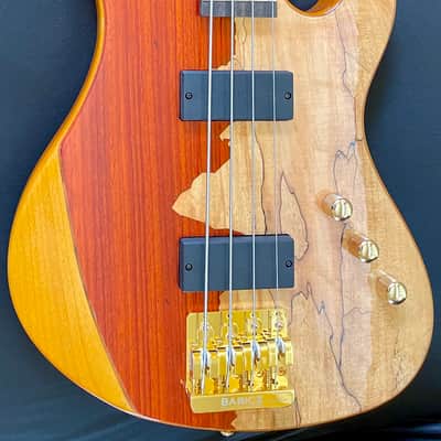 Cort Jeff Berlin Series Rithimic NAT Spalted Maple/Padouk Top 4-String Bass 2010s - Natural image 2