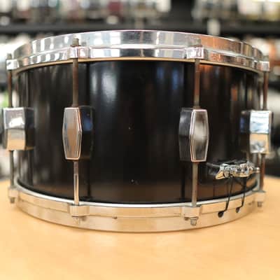 Vintage Milestone Percussion 7x14" Fiberglass Composite Snare Drum (Black) image 7