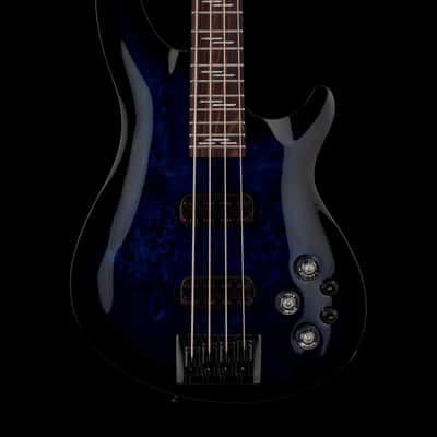 Schecter Omen Elite-4 (2021) - See-Thru Blue Burst #10310 with Gig Bag image 1