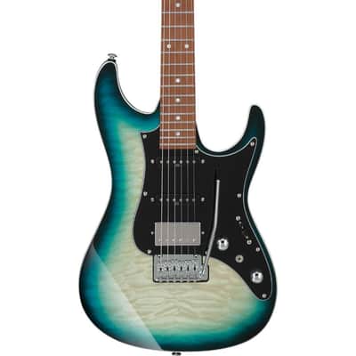 Ibanez AZ Premium 6-String Electric Guitar with Roasted Maple Fretboard, Includes Gig Bag (Deep Ocean Blonde) image 4