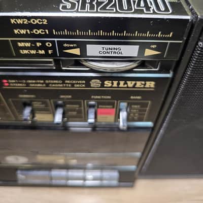 SILVER SR 2040 Rare Vintage Cassete Boombox Japan Retro Warranty SILVER image 8