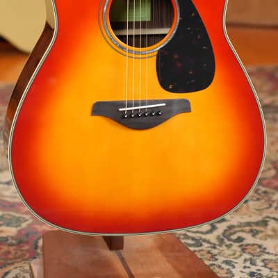 Yamaha FG830 AB Spruce/Laminate Rosewood Autumn Burst Dreadnought Acoustic Guitar #0757 image 7