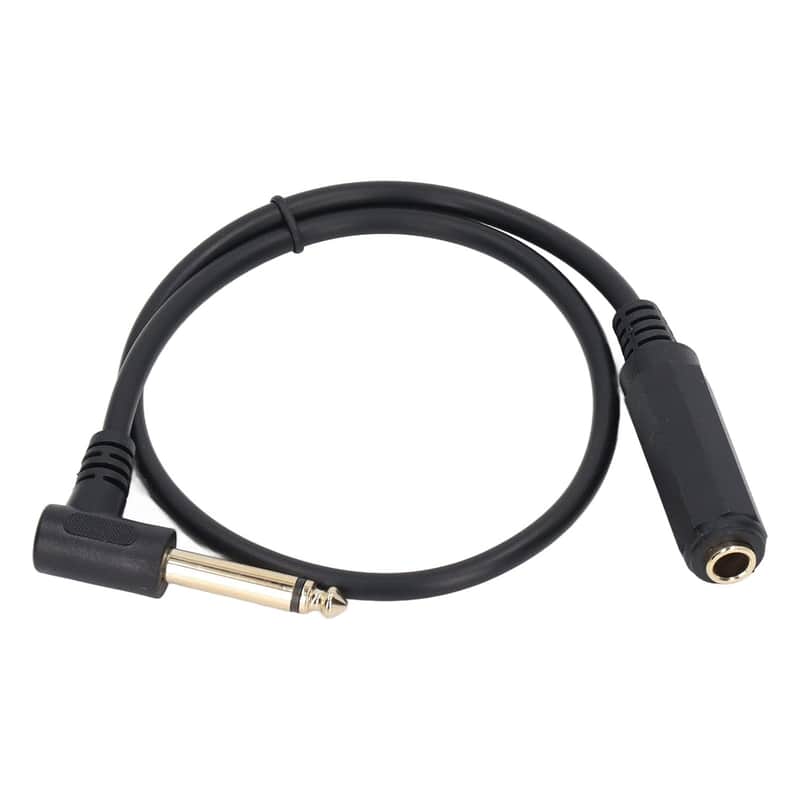 Audio Cable 0.5m 1/4in Mono Right Angle 6.35mm Male to Female Stereo Extension Cable for Microphone image 1
