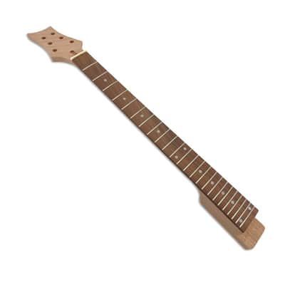 24 Fret Replacement Guitar Neck 24.75 inch Mahogany Rosewood Fretboard Dot Inlay Set in heel image 3