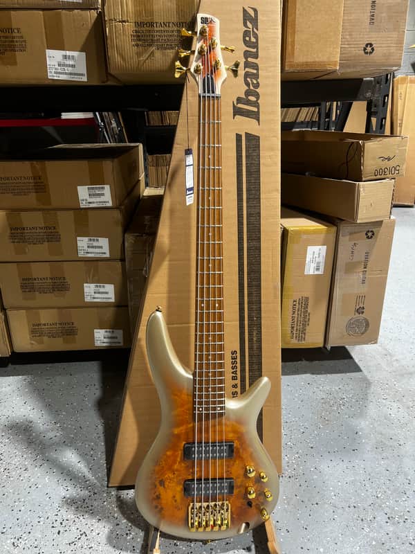Ibanez SR Standard 5-string Electric Bass - Mars Gold Metallic Burst image 1